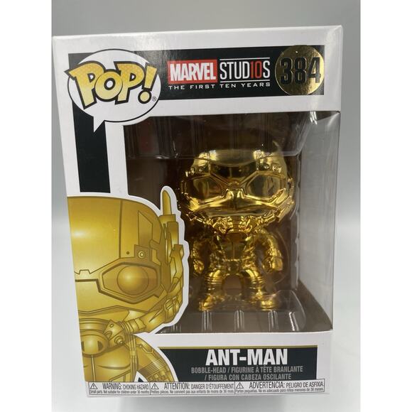 Funko POP! Marvel Studios #384 Ant Man The First Ten Years Gold Chrome - Picture 1 of 7
